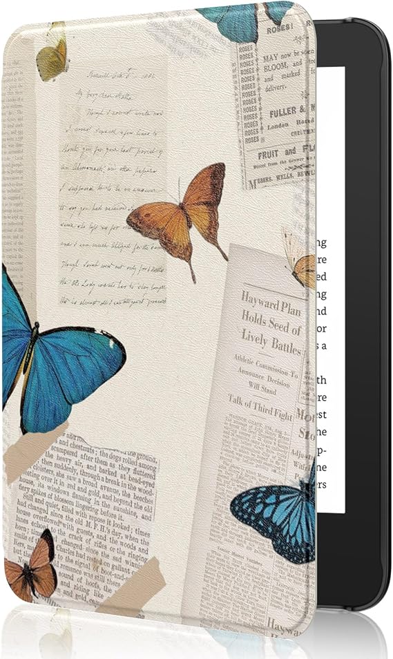 MoKo Case for 6" Amazon Kindle Basic 11th Gen 2024/2022, Vintage Butterfly