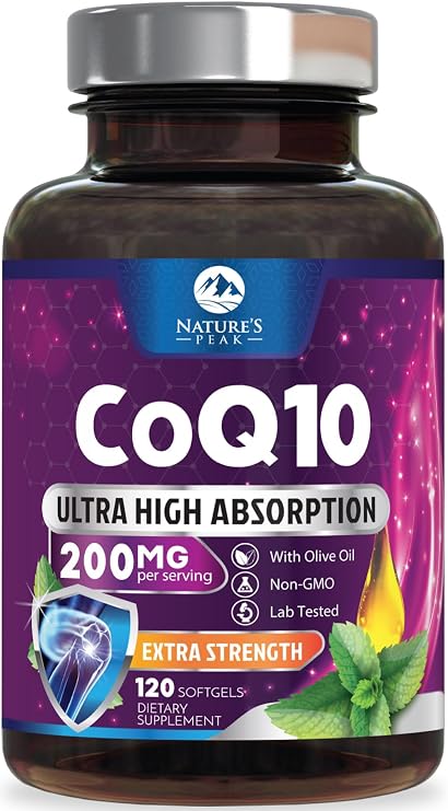 CoQ10 Softgels - 3x Better Absorption Coenzyme Q10 200mg Per Serving - Co Q 10 Softgel Supplement With Black Pepper, Energy & Heart Support Antioxidant for Women & Men, Bottled USA - 120 Softgels