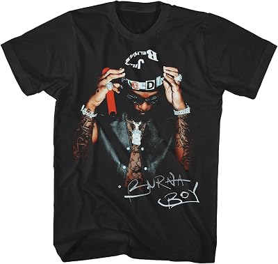 2Bhip Burna Boy Photo Mens Black Short Sleeve T Shirt Afropop Music Mens Streetwear Shirts Graphic Tees