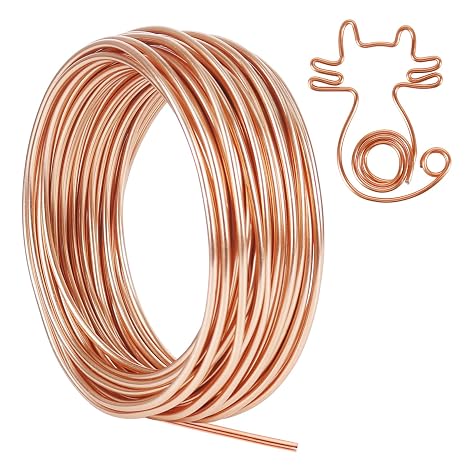 Tenn Well 50ft 9 Gauge 3mm Aluminum Wire Copper Tone Bendable for Plants