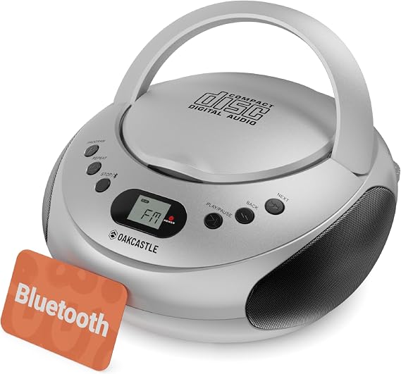 Oakcastle CD250 Portable Bluetooth CD Boombox with FM Radio & 30 Presets