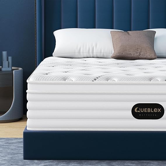 Queblox Single Mattress 3FT, 11Inch Memory Foam 7 Zone Orthopedic | Memory Foam、Soft Knitted Fabric、Medium Firm、Motion Isolation、White、90x190x28cm