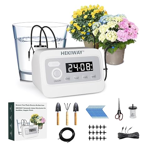 82' Drip Irrigation System, Indoor Plant Self Watering Pot Plant Sprinkler Device with 25 Timer Modes, Automatic Irrigation System Garden & Vacation Plant Sprinkler, 20-30 Pots