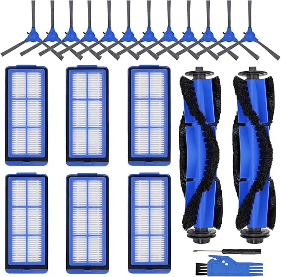 Replacement Parts for Eufy 11S Max, Accessories Kit for 15C Max, 30C Max, G30, G30 Edge, G30 Hybrid Robotic Vacuum Cleaner, Includes 12 Side Brushes, 6 Filters, 2 Roller Brush, Not for 11S