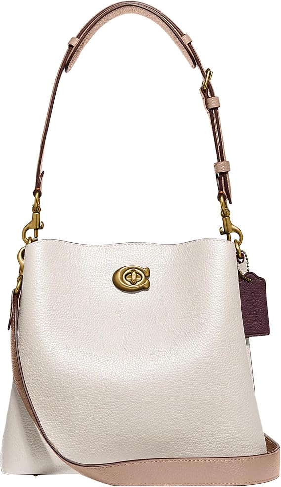 COACH Colorblock Leather Willow Bucket 24 Brass/Chalk Multi One Size