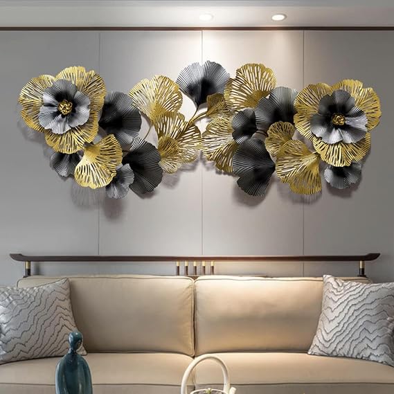 3D Metal Wall Art Decor Morden Luxury Handmade Golden Ginkgo Leaf Wall