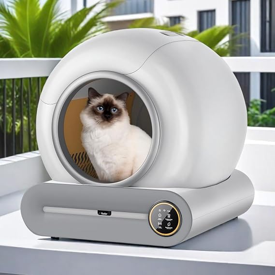 Covered Self-Cleaning Litter Box, Second Generation, Includes Disposable Trays with Crystal Litter