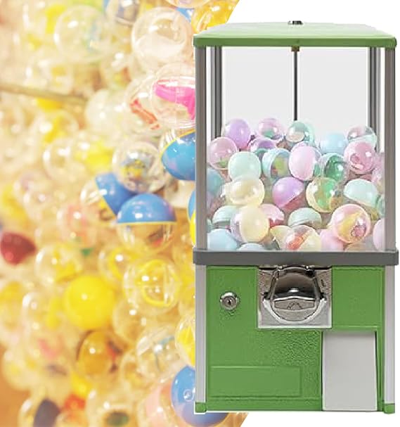 Coin Operated Vending Machine, Dispenser Prize Machine, Candy Machine Dispenser, Vending Machine for Small Candy, Nuts, Feed,Green