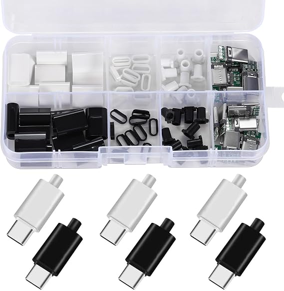 20 Set 24Pin Type C Male SMT Plug DIY Cable Repair Connector Parts