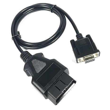DB9 to OBD2 Cable RS232 Female Port to Male OBDII 16 Pin Adapter Diagnostic Extension Cord Connector(1M 3.3ft)