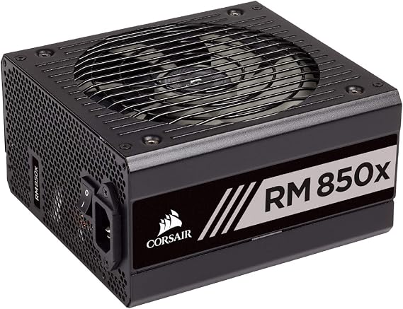 Corsair RMX Series, RM850x, 850 Watt, 80+ Gold Certified, Fully Modular Power Supply (Low Noise, Zero RPM Fan Mode, 105C Capacitors, Fully Modular Cables, Compact Size) Black