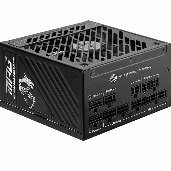 Msi Mpg A1250gs Pcie5 1250w 80+ Gold Atx 3.1 Pcie 5.1 2x 12v-2x6 Power Supply