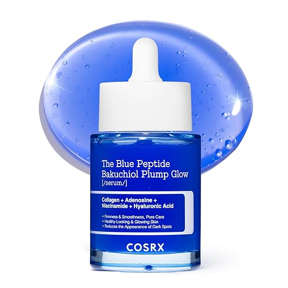 COSRX The Blue Copper Peptide Bakuchiol Serum, Glow & Plumping, 1.69 Fl Oz