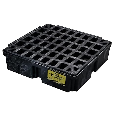 Eagle 1 Drum Spill Containment Pallet, Made in the USA, Black