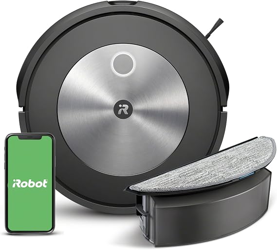 ROOMBA iRobot Combo j5 Robot Vacuum with Optional Mopping - Identifies & Avoids Obstacles Like Pet Waste & Cords, Clean by Room using Smart Mapping, Works with Alexa, Ideal for Pet Hair