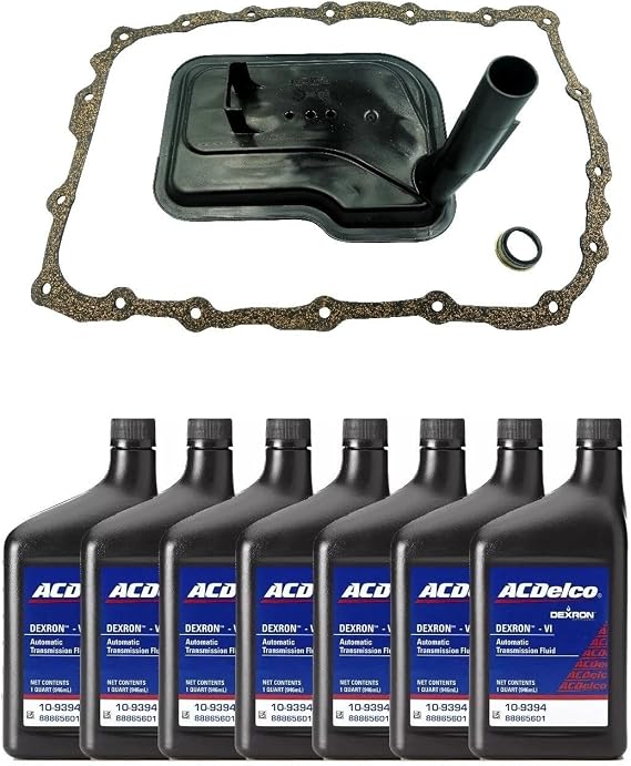 6L80 Heavy-Duty 6-Speed Transmission Service Kit with cork rubber gasket and fluid with 4.73" Neck, Inlet Length 2.5", Tab Spacer Height 1.267" for 2006-21 | Replaces 24236933 24224781 (7)10-9394