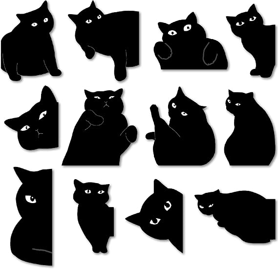 Yasest Magnetic Bookmarks-12 Pcs Bookmarks Black Cat Gifts for Book Lovers