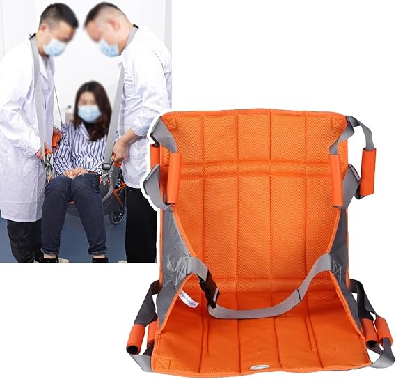 CMYUN Safety Stair Transfer Board/Patient Transfer Belt, Home Stair Evacuation Chair/Handicap Mobility Aids Equipment, Orange Stair Lift Sling