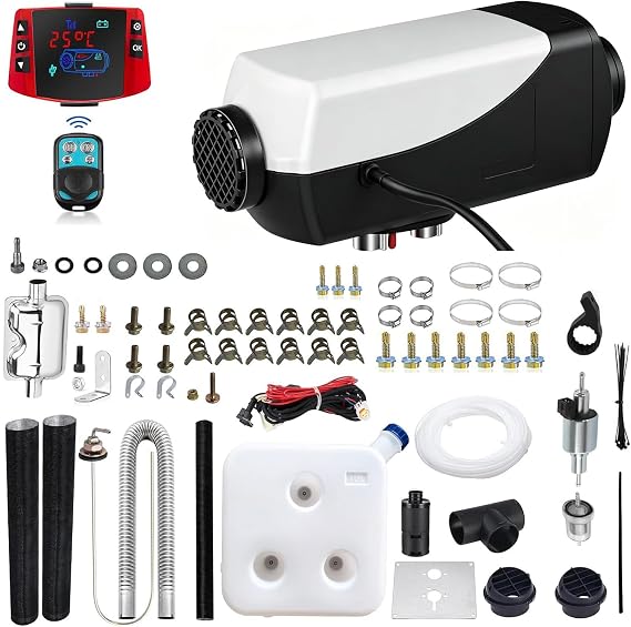 ZHIBANG 12V 8KW Diesel Air Heater with Smart LCD Display, 10L Tank&Muffler