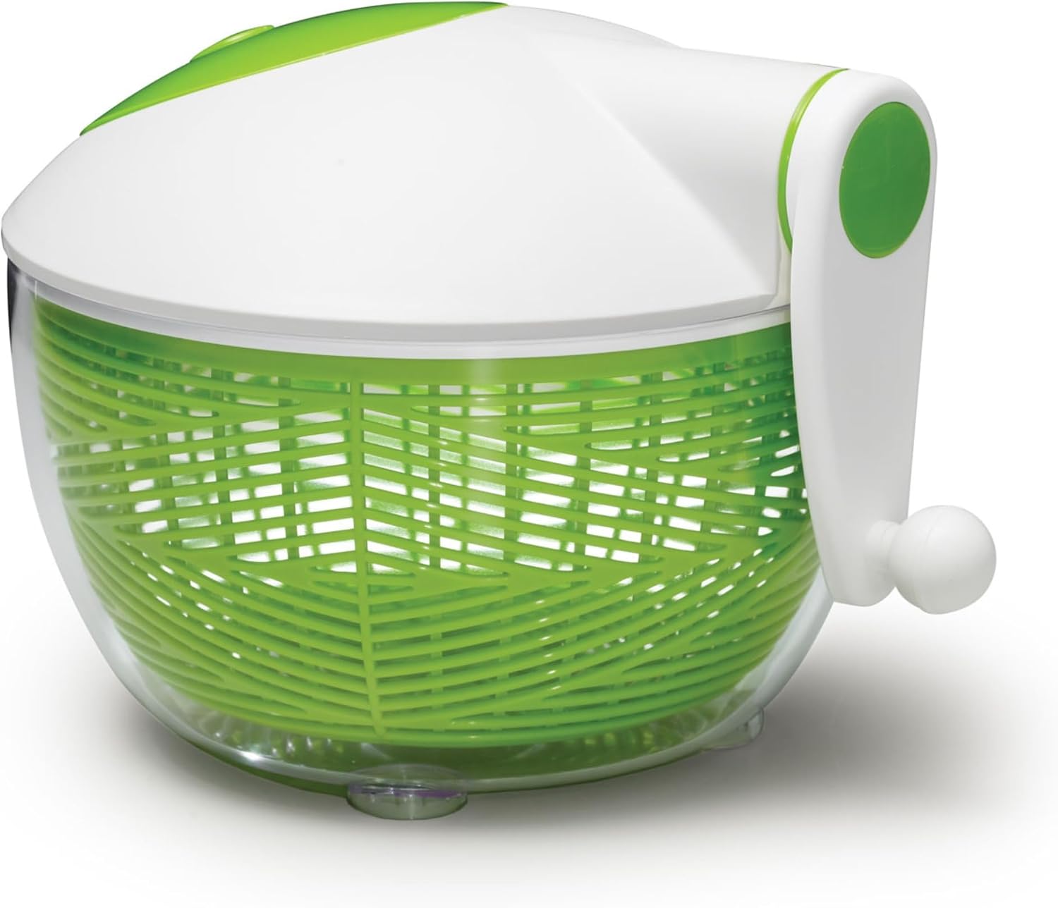 Starfrit Salad Spinner with Ergonomic Side Handle - Large Capacity 6L - Bowl Can Be Used For Serving - Stopper Button