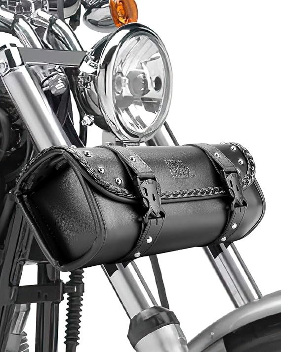 KEMIMOTO Motorcycle Tool Fork Bag PU Leather Universal