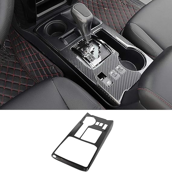 Carbon Fiber Grain Gear Box Panel Cup Holder Frame Cover Trim Car Styling