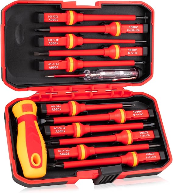 13PCS Electrician Screwdriver Set, 1000V Insulated