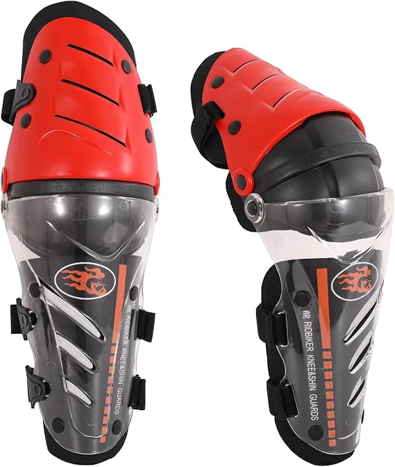 Motorcycle Knee Shin Guards, Crashproof Motocross Knee Pads Adult Dual Axis Pivoting Knee and Shin Thickened Impact Foam Protection for Racing