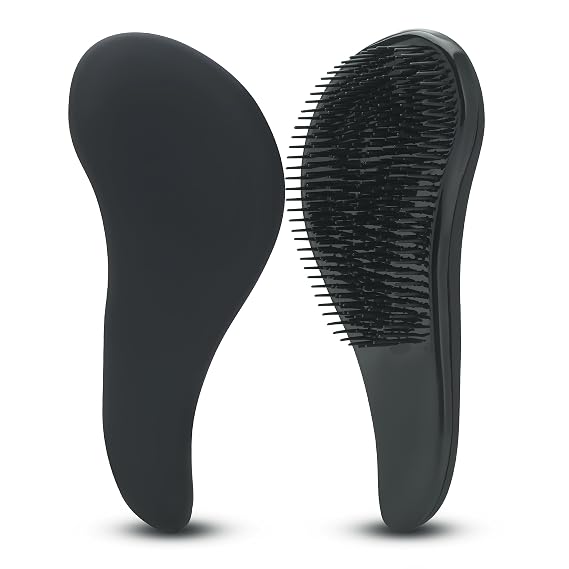 Detangling Hair Brush - Compact Travel Grooming Black