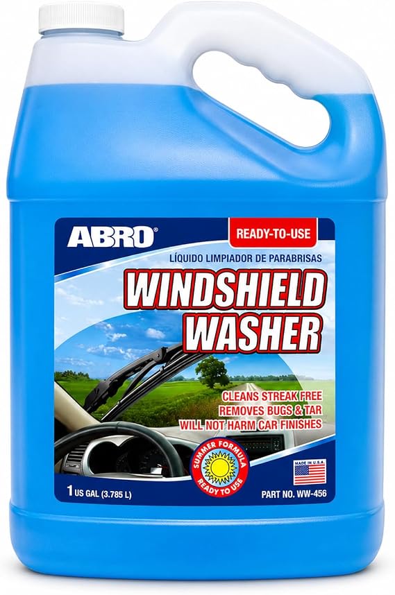 ABRO Windshield Washer Fluid 1 Gallon, Streak-Free Bug Remover