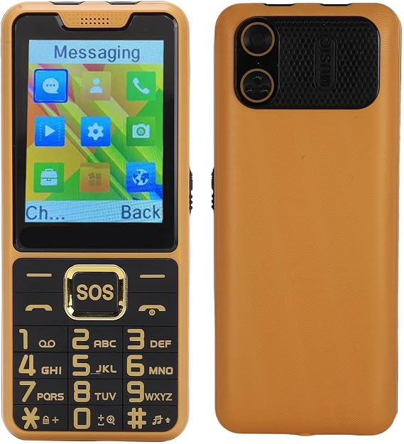 4G Seniors Phone, 2.6 Inch HD Display Shatter Proof Large Cell Phone with SOS Key and Side Flashlight, for Elderly Easy Use (Gold)