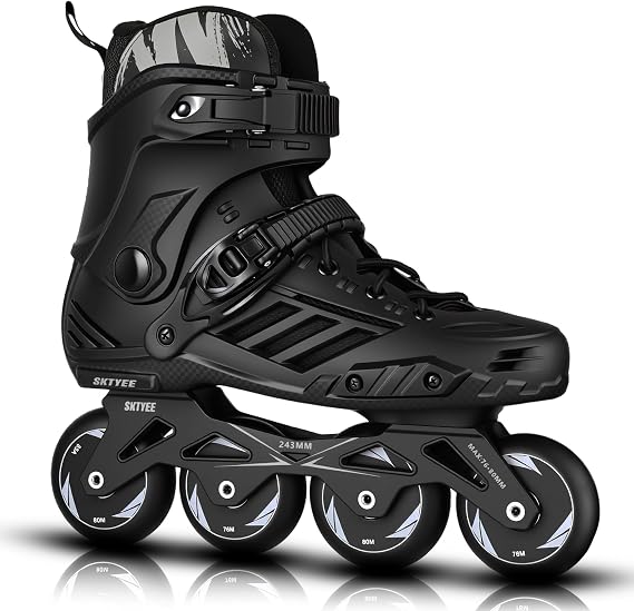 Inline Skates for Women Men, High Performance Roller Skates Blades Adult Male Female, Professional Skates for Outdoor Fitness & Beginners, Washable Liner, 85A PU Wheels, Black
