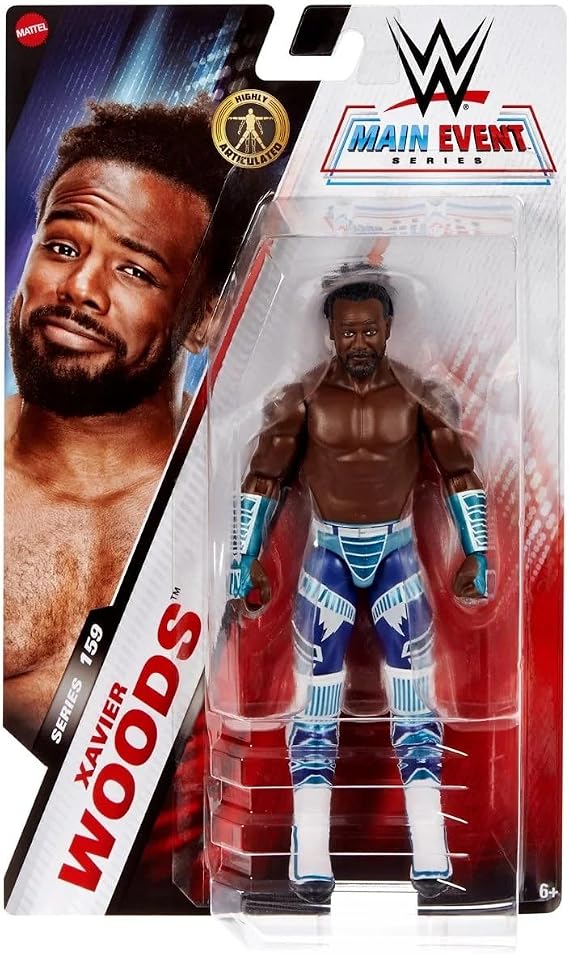WWE Mattel Xavier Woods Action Figure, Main Event Series #159, 6-inch Collectible Superstar with 14 Articulation Points & Life-Like Look
