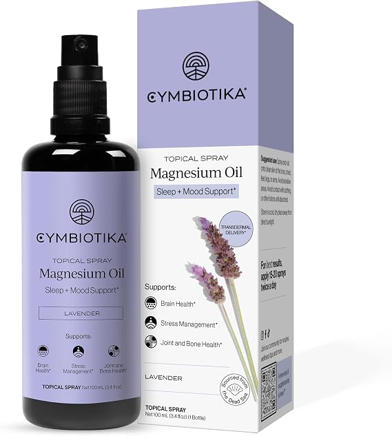 CYMBIOTIKA Topical Magnesium Oil Spray for Muscles, Recovery & Sleep