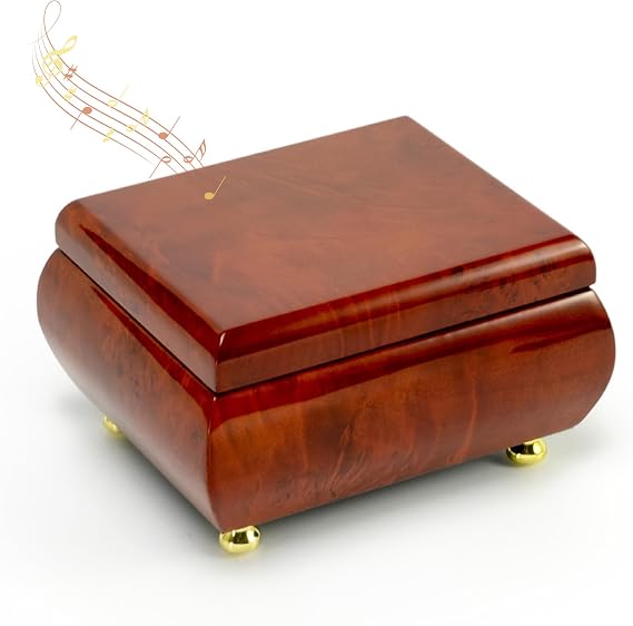 MusicBoxAttic Simple Classy Wooden Musical Jewelry Box - Personalized Music Earrings, Rings Organizer - Custom Song Jewelry Boxes for Women and Girls - 5.0 x 4.5 x 2.5" (Stairway to Heaven)