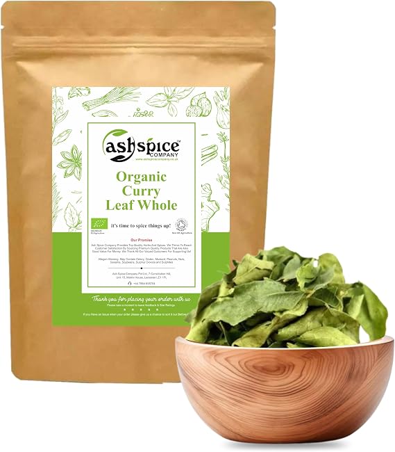 ORGANIC Dried Curry Leaves Whole Premium Quality Certified by Soil Association 50g-1900g (25g)