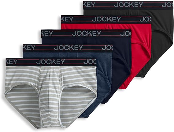 Jockey Men's Underwear Lightweight Cotton Blend Brief - 5 Pack