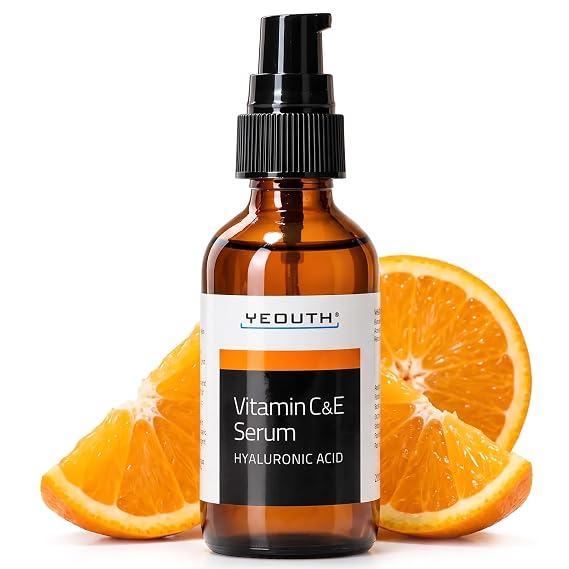 YEOUTH Vitamin C Serum for Face with Hyaluronic Acid and Vitamin E, 2oz