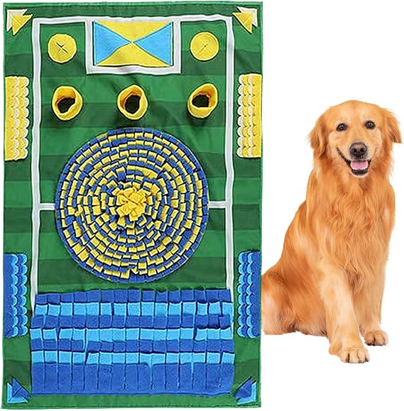 Snuffle Mat for Dogs, Slow Feeding Game Interactive Puzzle Dog Food Mat, Dog Snuffle Toy for Small Medium Large Breed Dogs Puppy Sniff Foraging Mats Mental Stimulation Treat Game, 25.98*39.76 inch