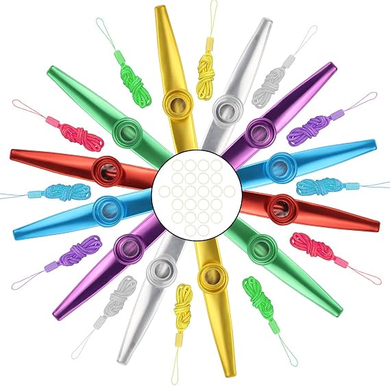 CHRI Pack of 12 Kazoos Metal Kazoo Music Instruments
