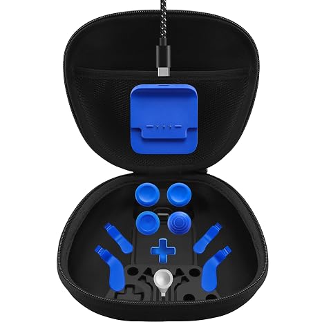 Complete Component Pack for Xbox Elite Controller Series 2 - Accessories Include 1 Carrying Case, 1 Charging Dock, 4 Thumbsticks, 4 Paddles, 1 Dpad, 1 Charging Cord and 1 Adjustment Tool(Blue)