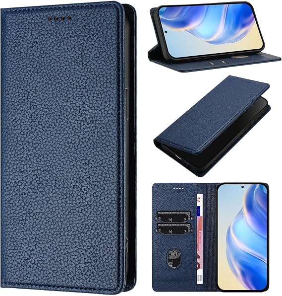 bojioderf Compatible with Vivo V29 Pro 5G / V29 5G Case,Compatible with Vivo S17t 5G / S17 Pro 5G / S17 5G Flip Stand Card Holder Magnetic Closure Wallet Blue