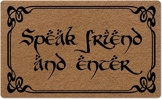 Speak Friend and Enter Doormat 30x18 Inch, Funny Welcome Mat Speak Friend and Enter Welcome Mat, Coir Doormat Funny Door Mats Outside for Front Door Home Decor Housewarming Gift