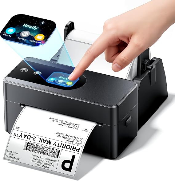 Phomemo PM64D Shipping Label Printer with Touch Screen & Label Holder