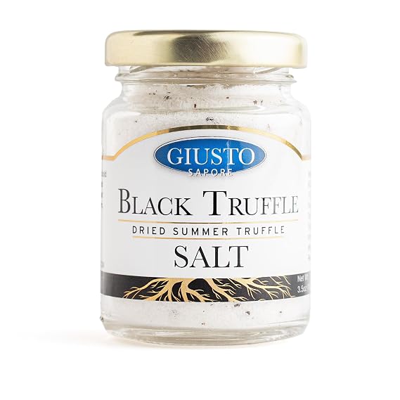 Giusto Sapore Italian Black Truffle Salt - 3.5 oz - Premium Gourmet Brand - Imported from Italy and Family Owned