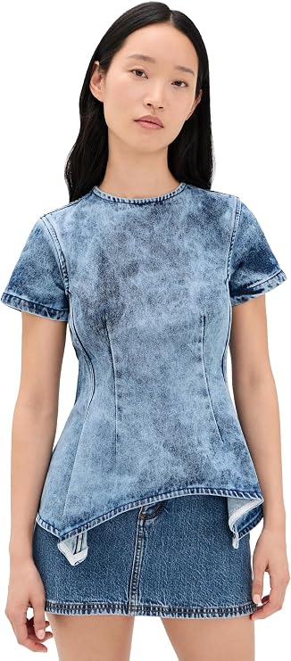 Marques'Almeida Women's Acid Wash Denim Fitted T-Shirt