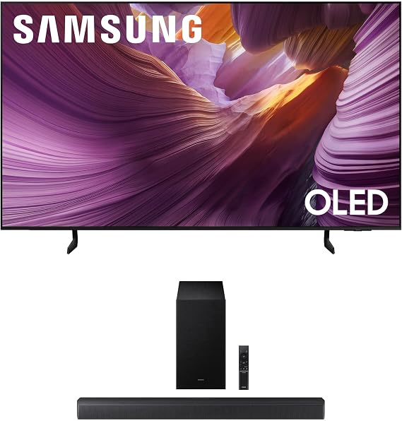 Samsung QN77S85FAEXZA 77 Inch OLED HDR 4K Smart TV with a HW-B630F B-Series Soundbar 3.1 Ch and Subwoofer with Dolby Audio (2025)