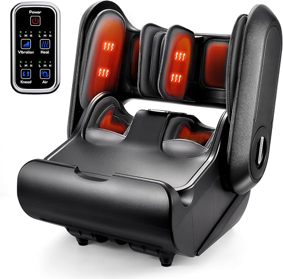 EaseZen 2 in 1 Collapsible Foot and Calf Massager with Heat with Neuropathy