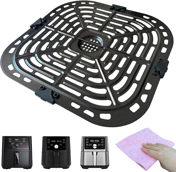 6QT Air Fryer Grill Crisper Plate for Instant Pot Vortex Plus 6 in 1 6QT XL Air Fryer, Premium Air Fryer Grill Pan Rack Tray Insert Grate Grid Shelf for 6QT Instant Air Fryers, Dishwasher Safe