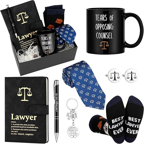 7 Pcs Lawyers Gifts Set for Men Attorney Gifts,Blue